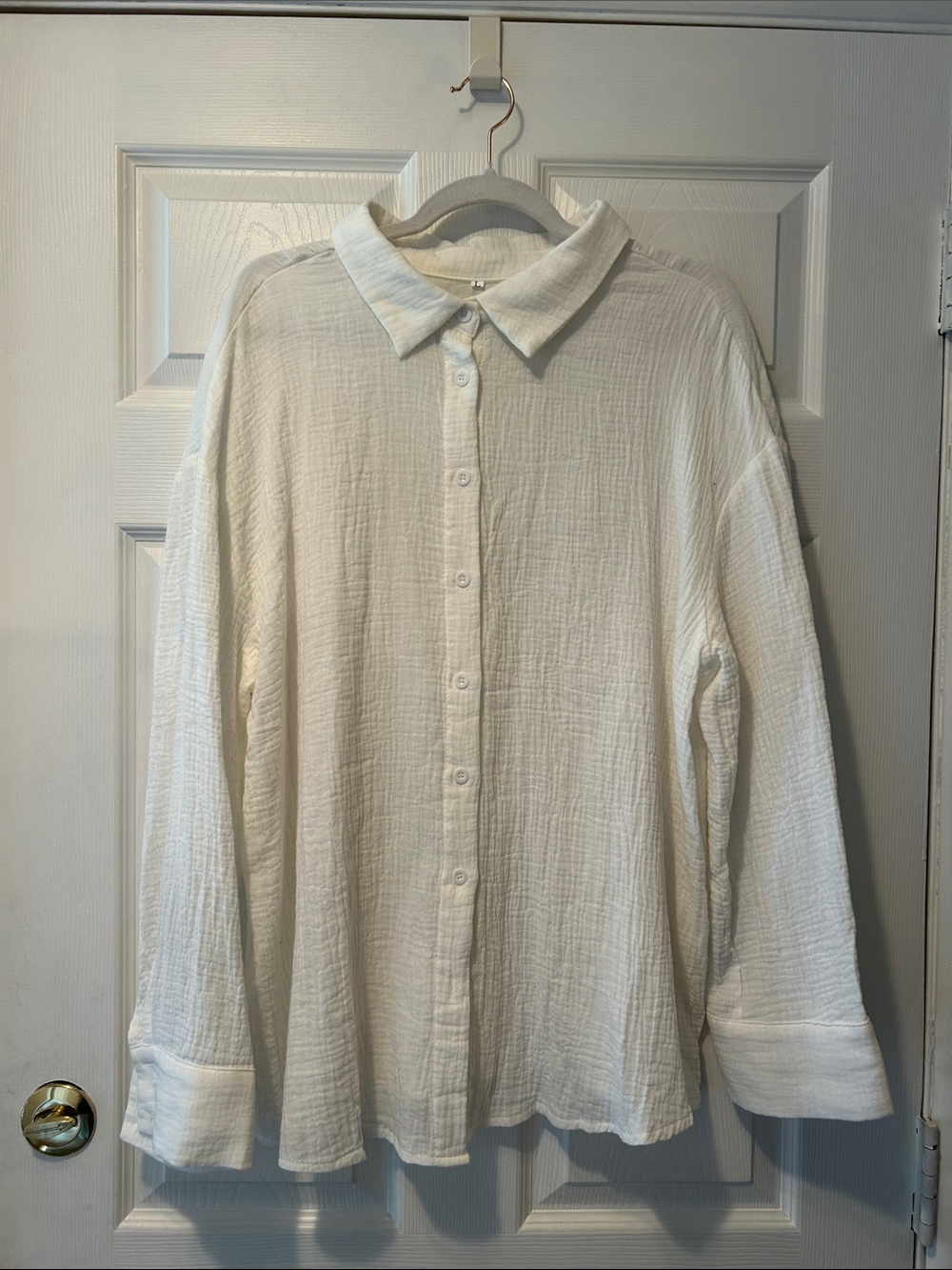 White Button-Up Women’s Shirt - Lightweight Casual